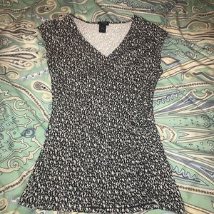 Black and White Printed Top